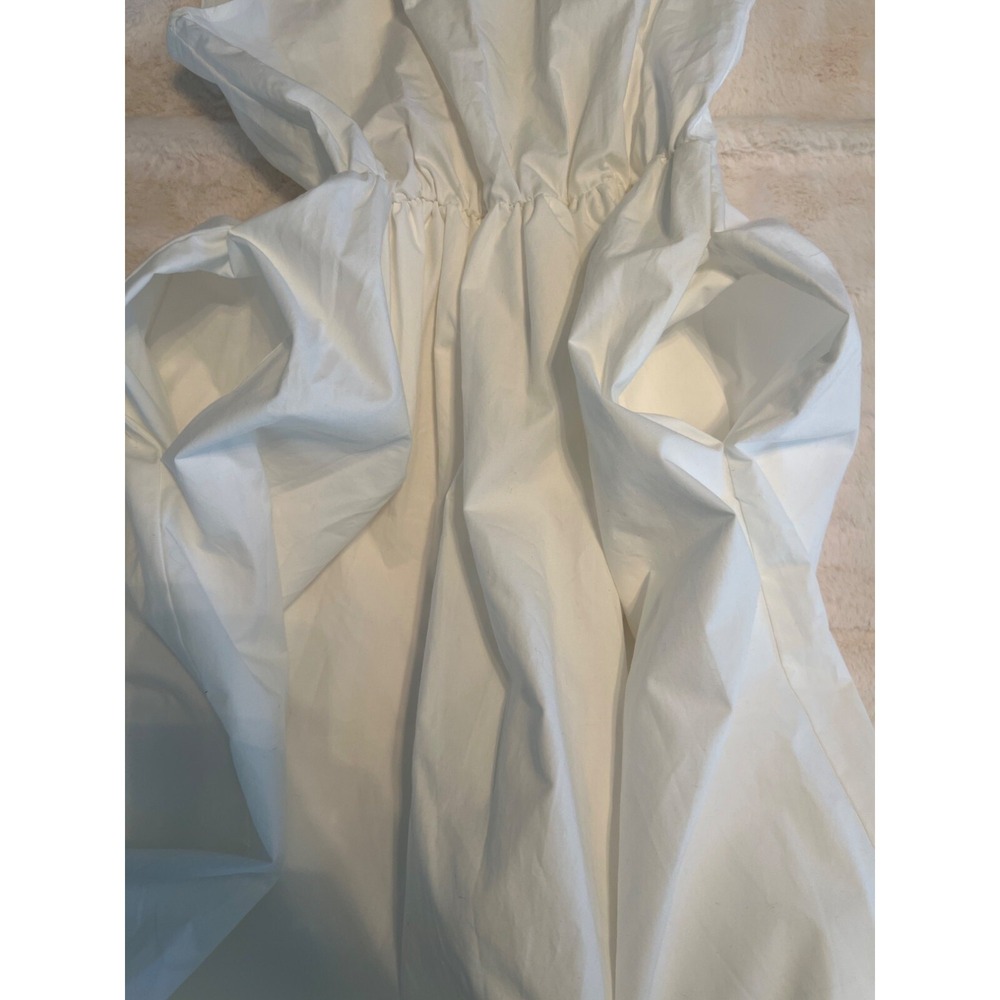 Sunday White Cotton Poplin Midi Dress – Minimalist, Classic, Timeless - Picture 9 of 13